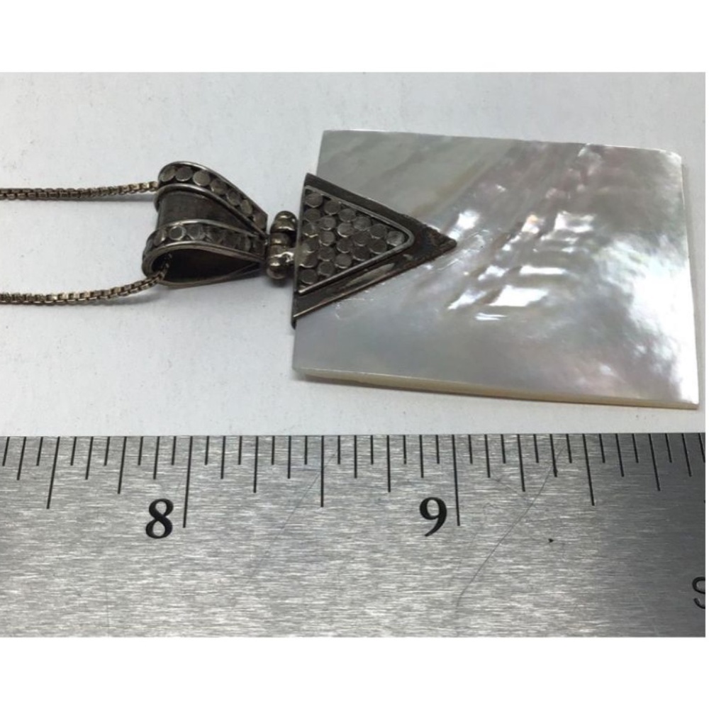 925 Sterling Silver Necklace 14.6g (MOP) - Picture 3 of 4